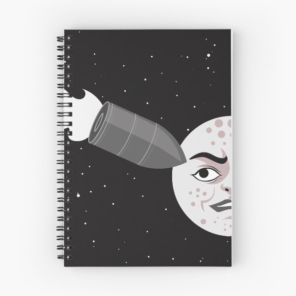 Item preview, vintage rocket preparing to land on the face of the moon designed and sold by matintheworld ( delcarmat ).
