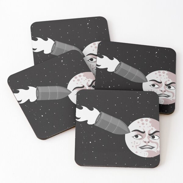 Item preview, vintage rocket preparing to land on the face of the moon designed and sold by matintheworld ( delcarmat ).