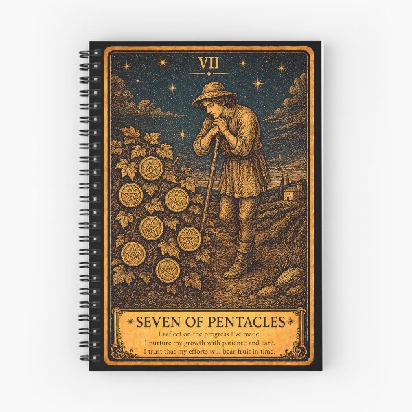 Item preview, Seven of Pentacles Tarot Card - Patience, Growth & Long-Term Success Art designed and sold by ArcanaAbsolute.