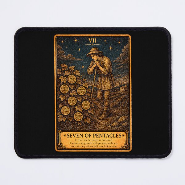 Item preview, Seven of Pentacles Tarot Card - Patience, Growth & Long-Term Success Art designed and sold by ArcanaAbsolute.