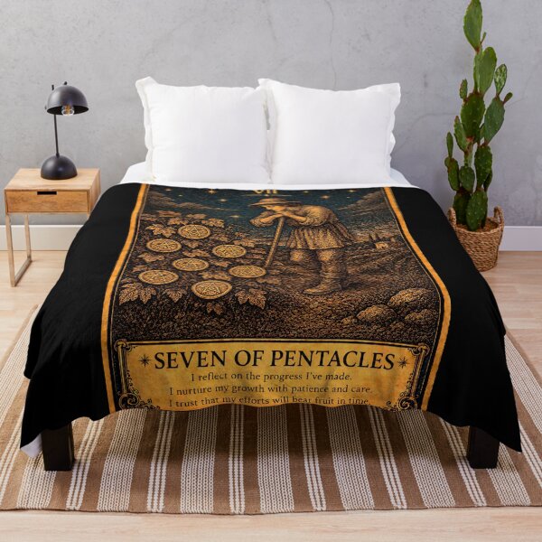 Item preview, Seven of Pentacles Tarot Card - Patience, Growth & Long-Term Success Art designed and sold by ArcanaAbsolute.