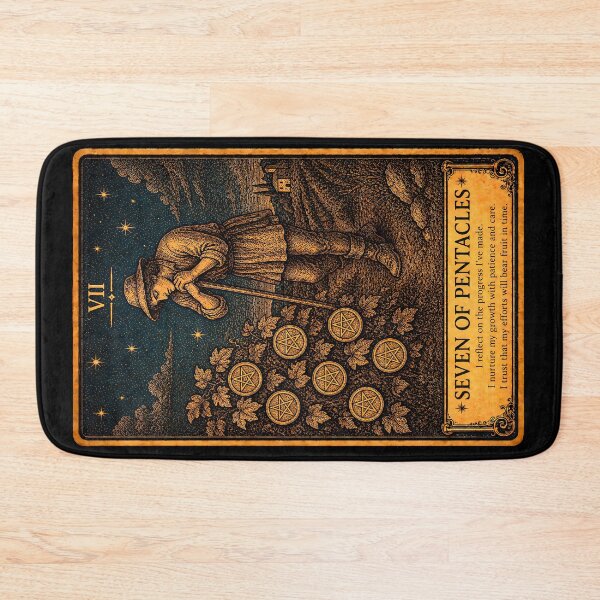 Item preview, Seven of Pentacles Tarot Card - Patience, Growth & Long-Term Success Art designed and sold by ArcanaAbsolute.