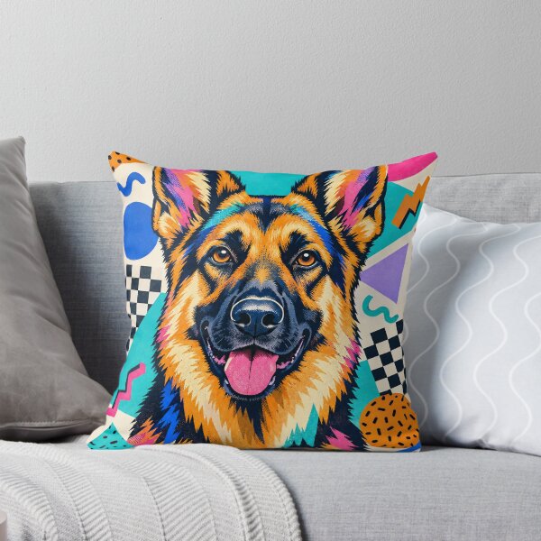 Item preview, 80s Memphis German Shepherd – Colorful Retro Dog Pop Art designed and sold by Jandedan.