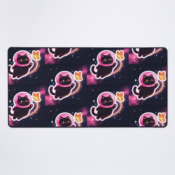 Item preview, Black cat and neon pink space hat designed and sold by pin-upgirls9.