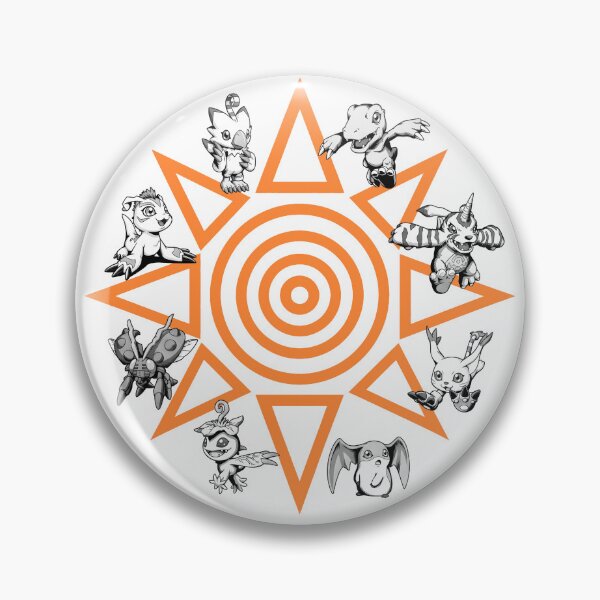 Item preview, BLACK WHITE CIRCLE Classic Digital Monsters all Squad cute illustration  designed and sold by sabartgunpla.