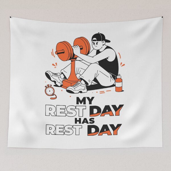 Item preview, My Rest Day Has Rest Day Funny Gym Fitness Workout T-Shirt designed and sold by Design-Pro-21.