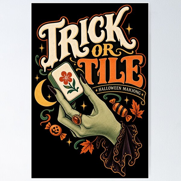 Item preview, Mahjong Trick or Tile designed and sold by NF Designs Studio DTF.