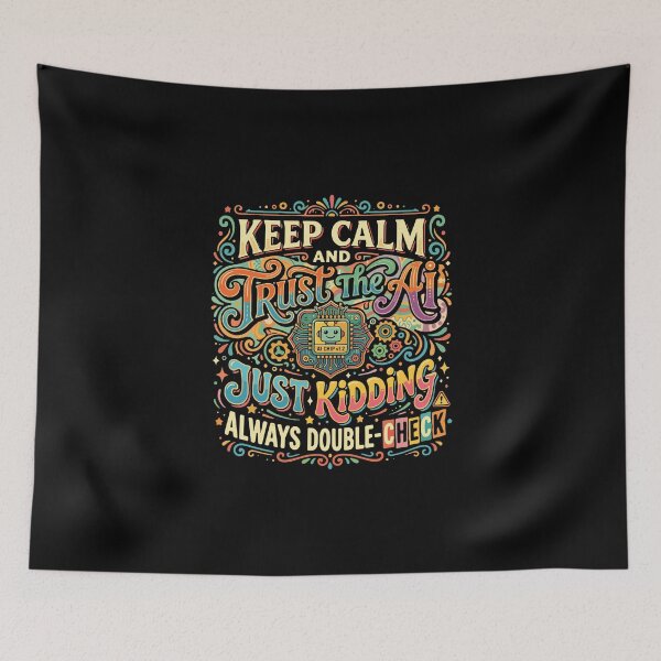 Item preview, Keep Calm And Trust The Ai Just Kidding Always Double-Check Artificial Intelligence Tech Humor Programmer designed and sold by PopStars1993.