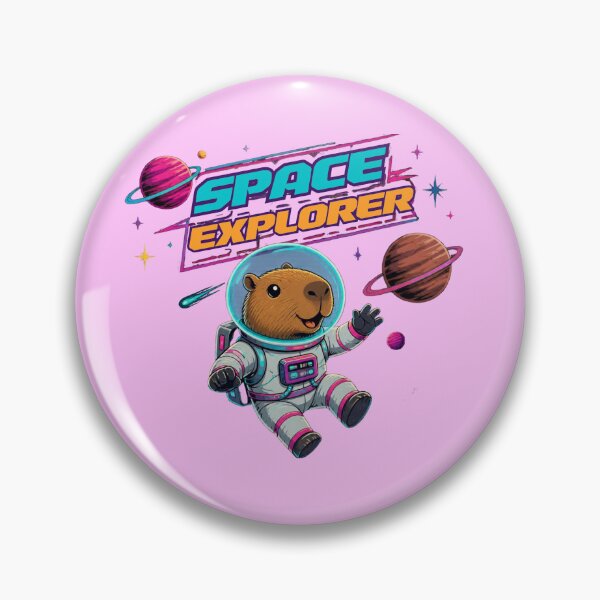 Item preview, Space Explorer Retro 80s Astronaut Capybara designed and sold by Créative touche .