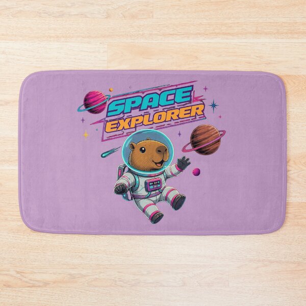 Item preview, Space Explorer Retro 80s Astronaut Capybara designed and sold by Créative touche .