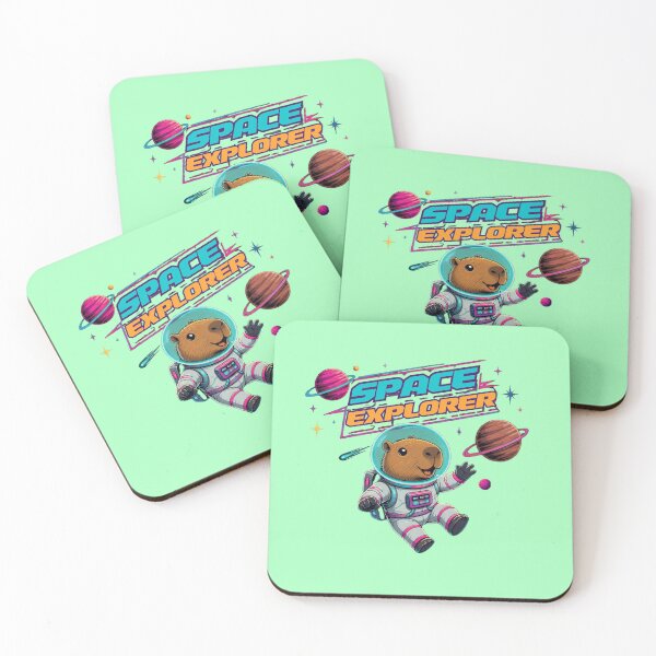Item preview, Space Explorer Retro 80s Astronaut Capybara designed and sold by Créative touche .