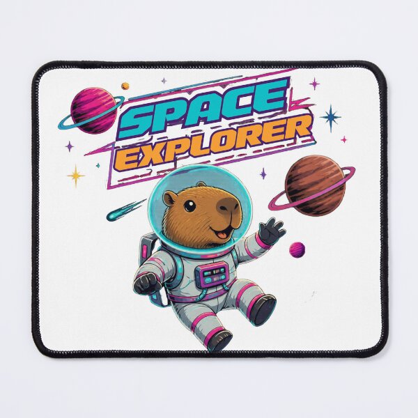 Item preview, Space Explorer Retro 80s Astronaut Capybara designed and sold by Créative touche .