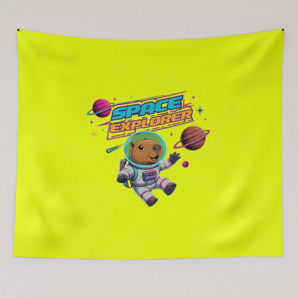 Item preview, Space Explorer Retro 80s Astronaut Capybara designed and sold by Créative touche .