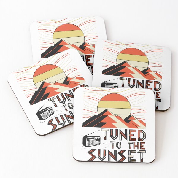 Item preview, Tuned to the Sunset Retro Mountain Radio Vintage Outdoor Adventure T-Shirt designed and sold by Design-Pro-21.