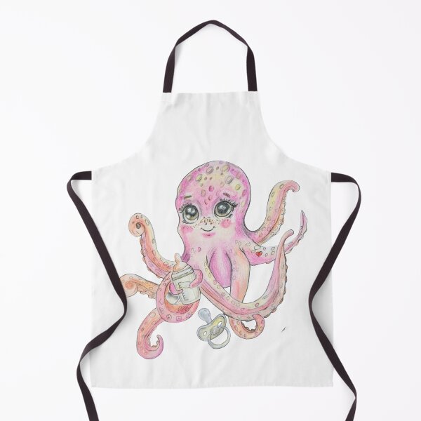 Item preview, Cute baby octopus with baby bottle & pacifier – Hand-drawn designed and sold by alilu-art .