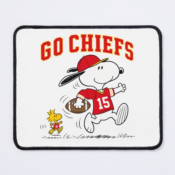 Item preview, Snoopy & Woodstock Kansas City Chiefs Football Retro F494 designed and sold by GLUVY-THEME.