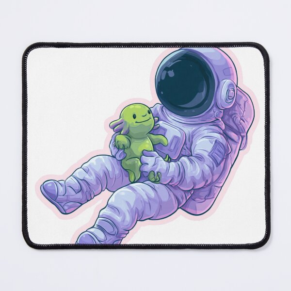 Item preview, Spaceman with Little Green Alien Friend designed and sold by NicolasGlowArt.