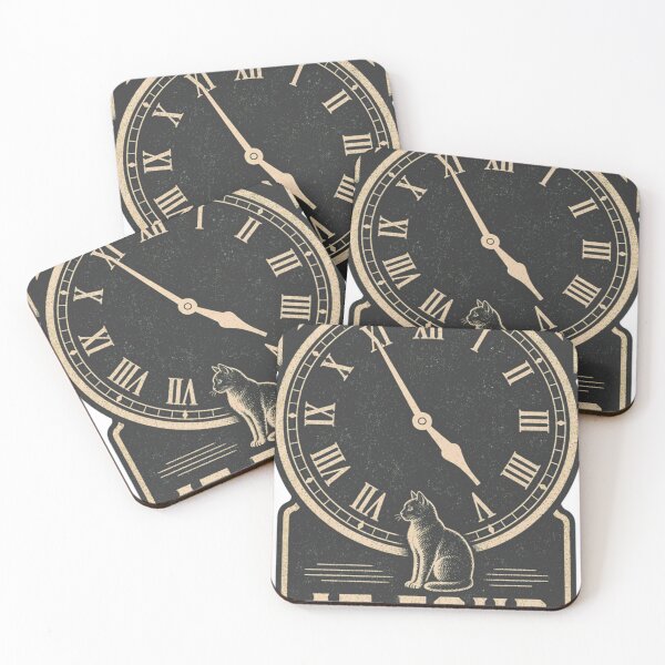 Item preview, Blocked Cat At Four Fifty-Five Vet Tech Clock designed and sold by BoosterShop.