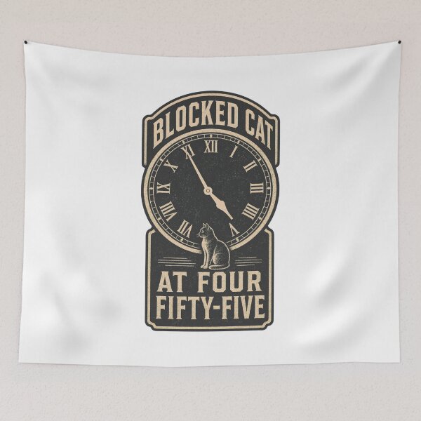 Item preview, Blocked Cat At Four Fifty-Five Vet Tech Clock designed and sold by BoosterShop.