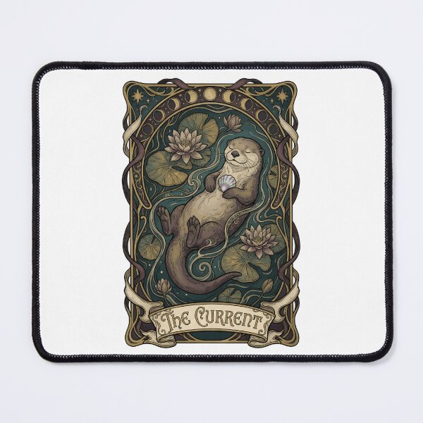 Item preview, The Current Otter Tarot Card Mystical Animal Illustration designed and sold by ahmadhamdi.