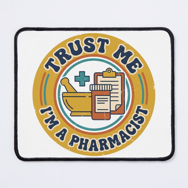 Item preview, Trust Me I'm a Pharmacist Retro Funny Pharmacy Badge designed and sold by ahmadhamdi.