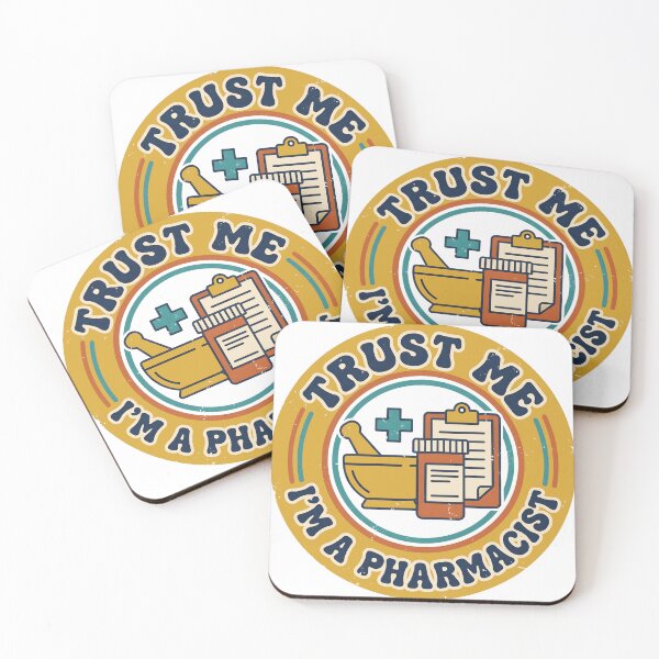 Item preview, Trust Me I'm a Pharmacist Retro Funny Pharmacy Badge designed and sold by ahmadhamdi.