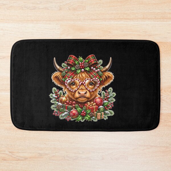 Item preview, Cute Highland Cow Bow Christmas Moo Farm Women Xmas designed and sold by Phil Ben.