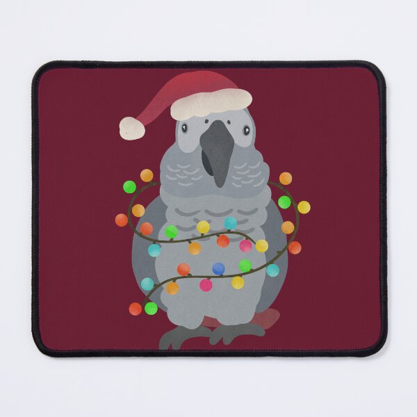 Item preview, African Grey Parrot Christmas Illustration designed and sold by FandomizedRose.