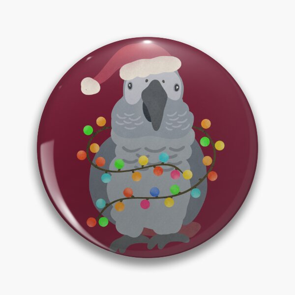Item preview, African Grey Parrot Christmas Illustration designed and sold by FandomizedRose.