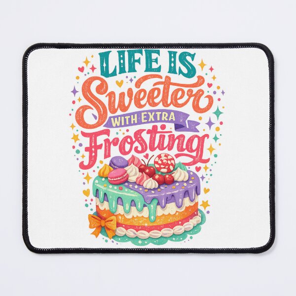 Item preview, Life Is Sweeter With Extra Frosting Colorful Cake Dessert Art Design designed and sold by inkoutninja.