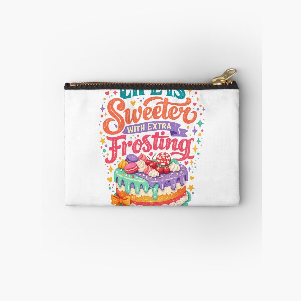 Item preview, Life Is Sweeter With Extra Frosting Colorful Cake Dessert Art Design designed and sold by inkoutninja.
