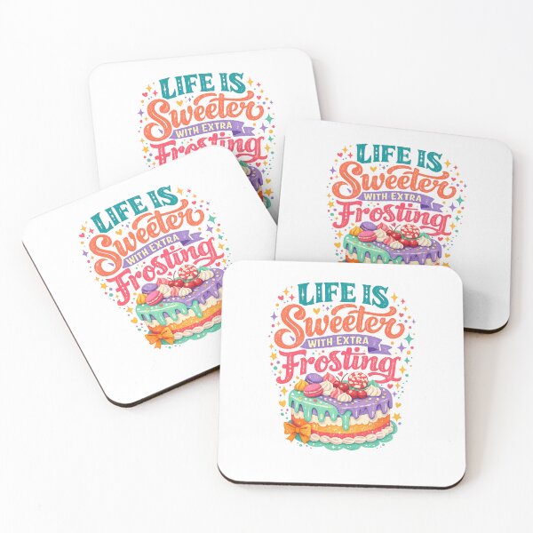 Item preview, Life Is Sweeter With Extra Frosting Colorful Cake Dessert Art Design designed and sold by inkoutninja.
