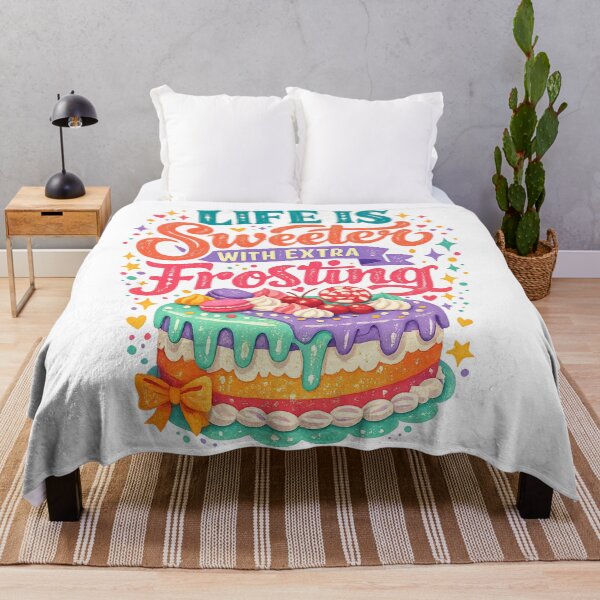 Item preview, Life Is Sweeter With Extra Frosting Colorful Cake Dessert Art Design designed and sold by inkoutninja.
