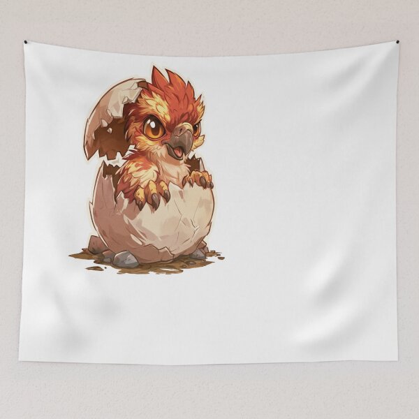 Item preview, Cute Phoenix Hatchling Breaking Egg Design designed and sold by NicolasGlowArt.