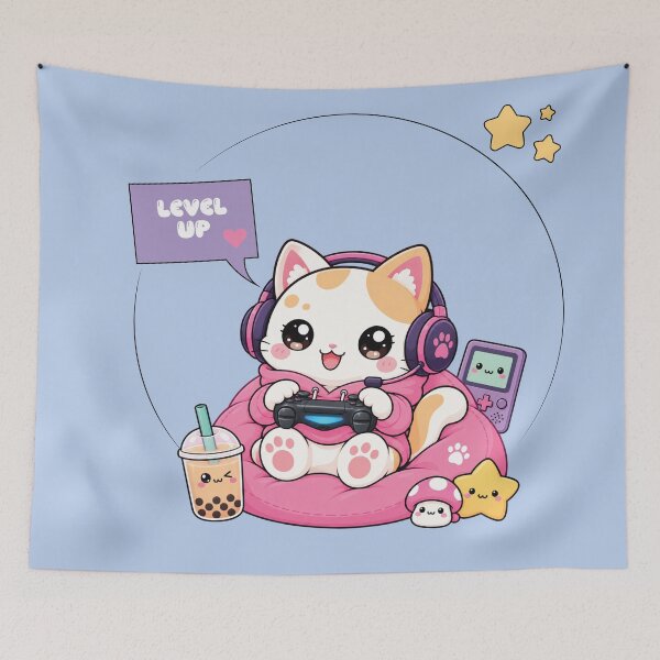 Item preview, Cute Cat Level Up designed and sold by JabszStudios.