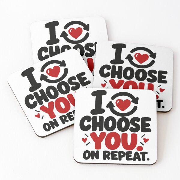 Item preview, I Choose You On Repeat – Minimal Romantic Love Typography designed and sold by Lovestickerco.