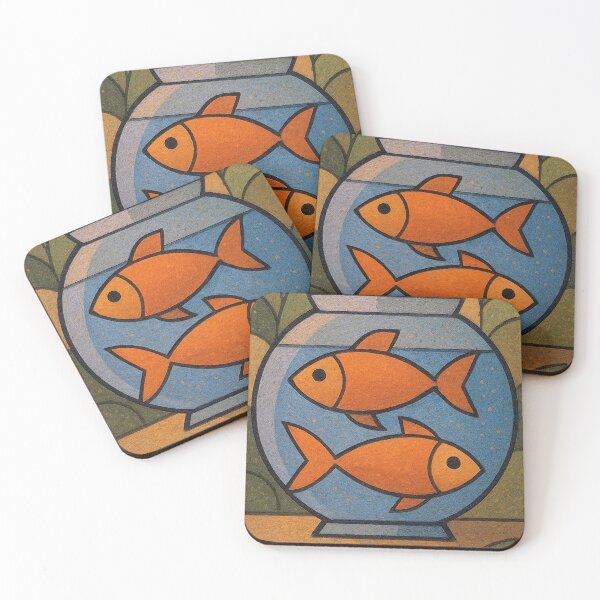 Item preview, An illustration of 2 goldfish in a fishbowl designed and sold by GalleryKauffeld.