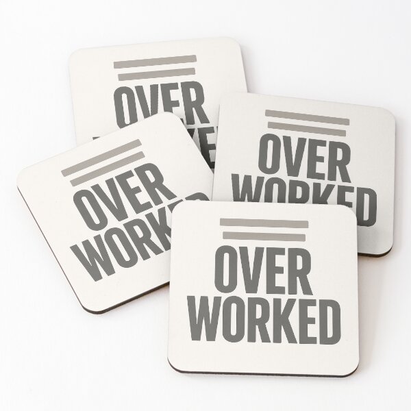 Item preview, Overworked Typography Design | Burnout Mental Health Art designed and sold by mbmstores.