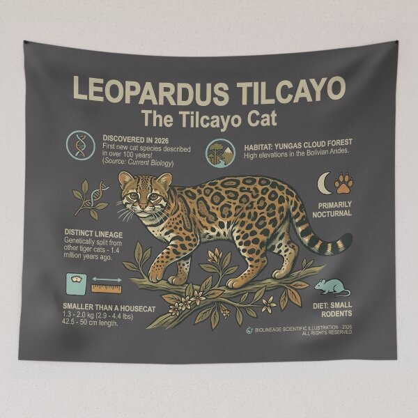 Item preview, Leopardus Tilcayo - The Tilcayo Cat Educational Scientific Illustration Art designed and sold by artworkathome.