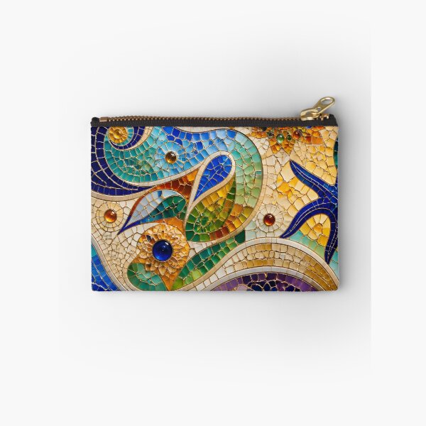 Item preview, Colorful Gaudi Inspired Nautical Mosaic Starfish Sun Waves Art Print designed and sold by GrinGalore.
