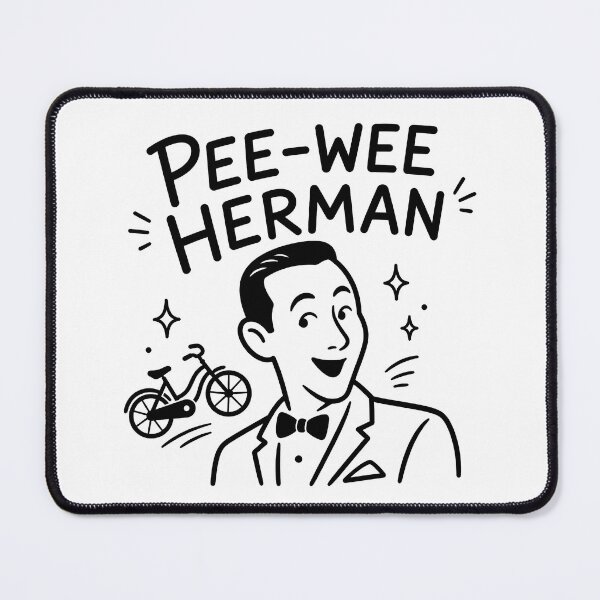 Item preview, Pee-Wee Herman – Retro Comedy Bicycle Minimal Line Art designed and sold by Abidel.