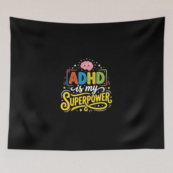Item preview, ADHD Is My Superpower Neurodiversity Awareness Support Brain designed and sold by PopStars1993.