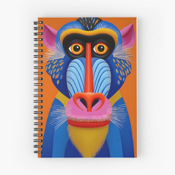 Item preview, Vibrant Stylized Baboon Portrait on Orange Background designed and sold by Artessie.
