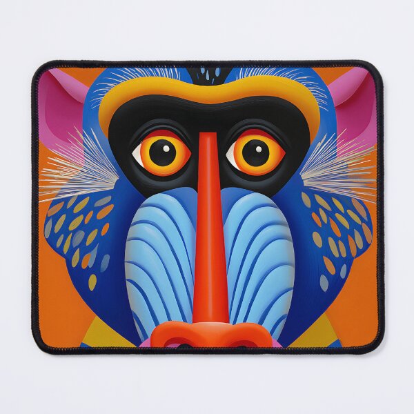 Item preview, Vibrant Stylized Baboon Portrait on Orange Background designed and sold by Artessie.