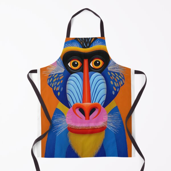 Item preview, Vibrant Stylized Baboon Portrait on Orange Background designed and sold by Artessie.