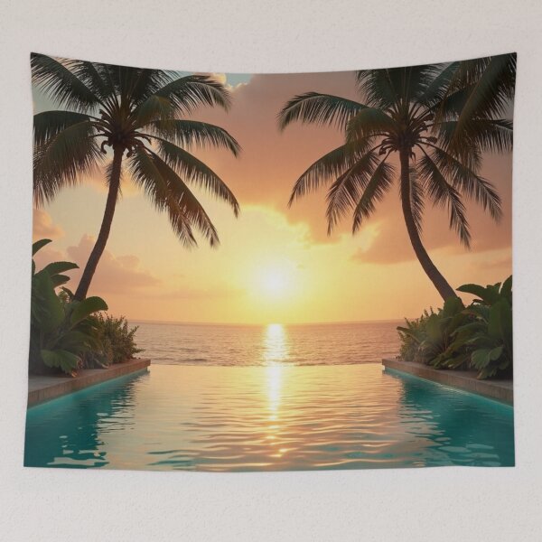 Item preview, Infinity Sunset Retreat | Tropical Paradise Horizon designed and sold by nhk999.