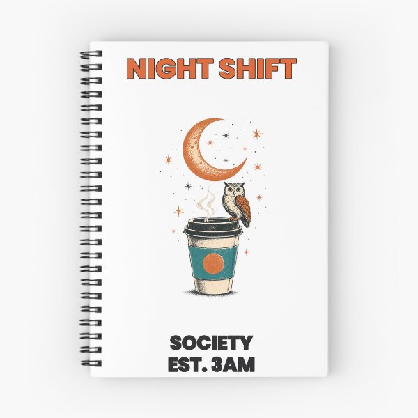 Item preview, Night Shift Society Est. 3AM - Owl and Coffee designed and sold by Viviglow.