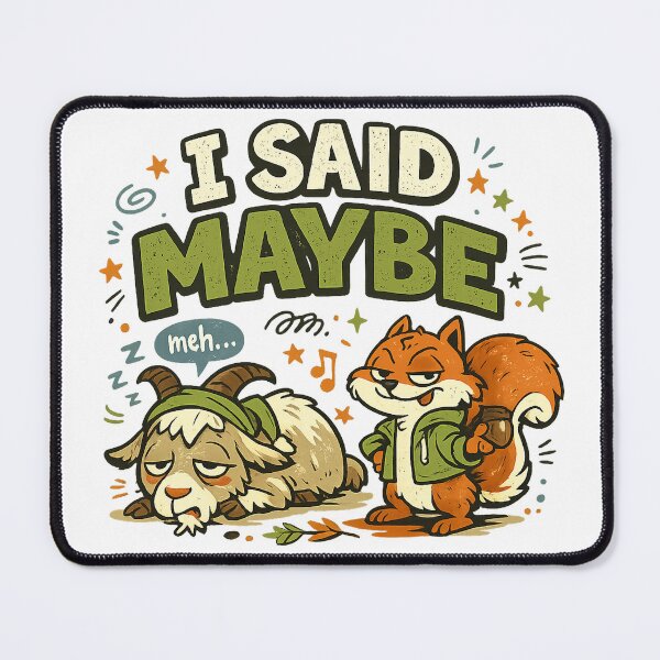 Item preview, I Said Maybe Funny Goat and Fox Sarcastic Retro Animal Humor Art Design designed and sold by inkoutninja.