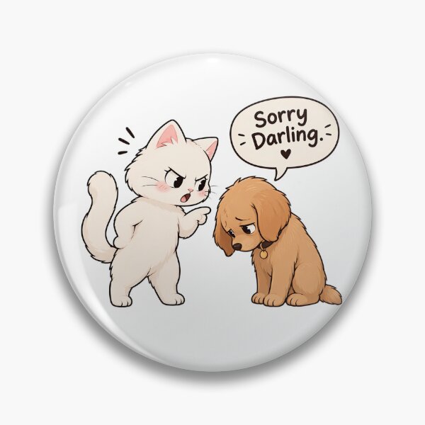 Item preview, Sorry Darling – Cute Cat Scolding Dog Sticker designed and sold by Mohitt09.