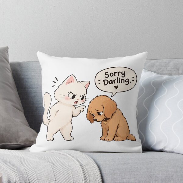 Item preview, Sorry Darling – Cute Cat Scolding Dog Sticker designed and sold by Mohitt09.